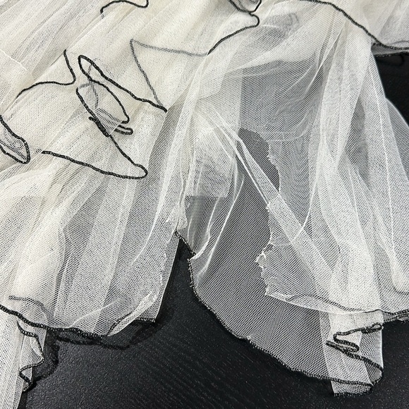 Free People Very Rare Strapless Cascading Ruffle Mesh Dress in White - Picture 11 of 15